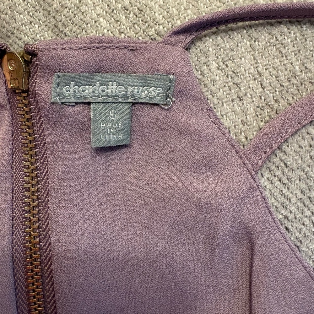 Charlotte Russe so S lined Dusty Pink/ Light purple Camisole Top, zip on back - Picture 6 of 8